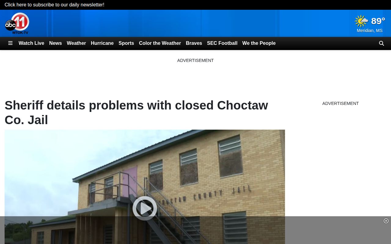 Choctaw County Jail closed jail and out-of-county housing release caveat