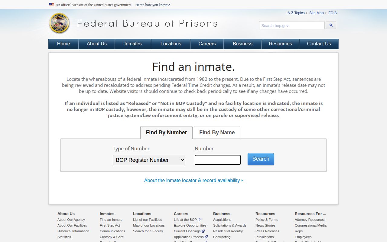 Federal BOP release status lookup for Choctaw County federal pathway