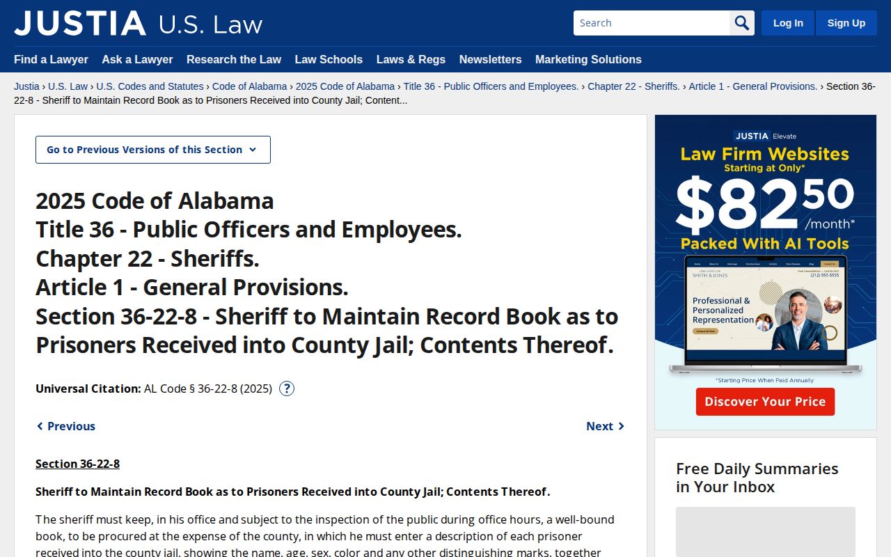 Choctaw County release record statute for released inmates