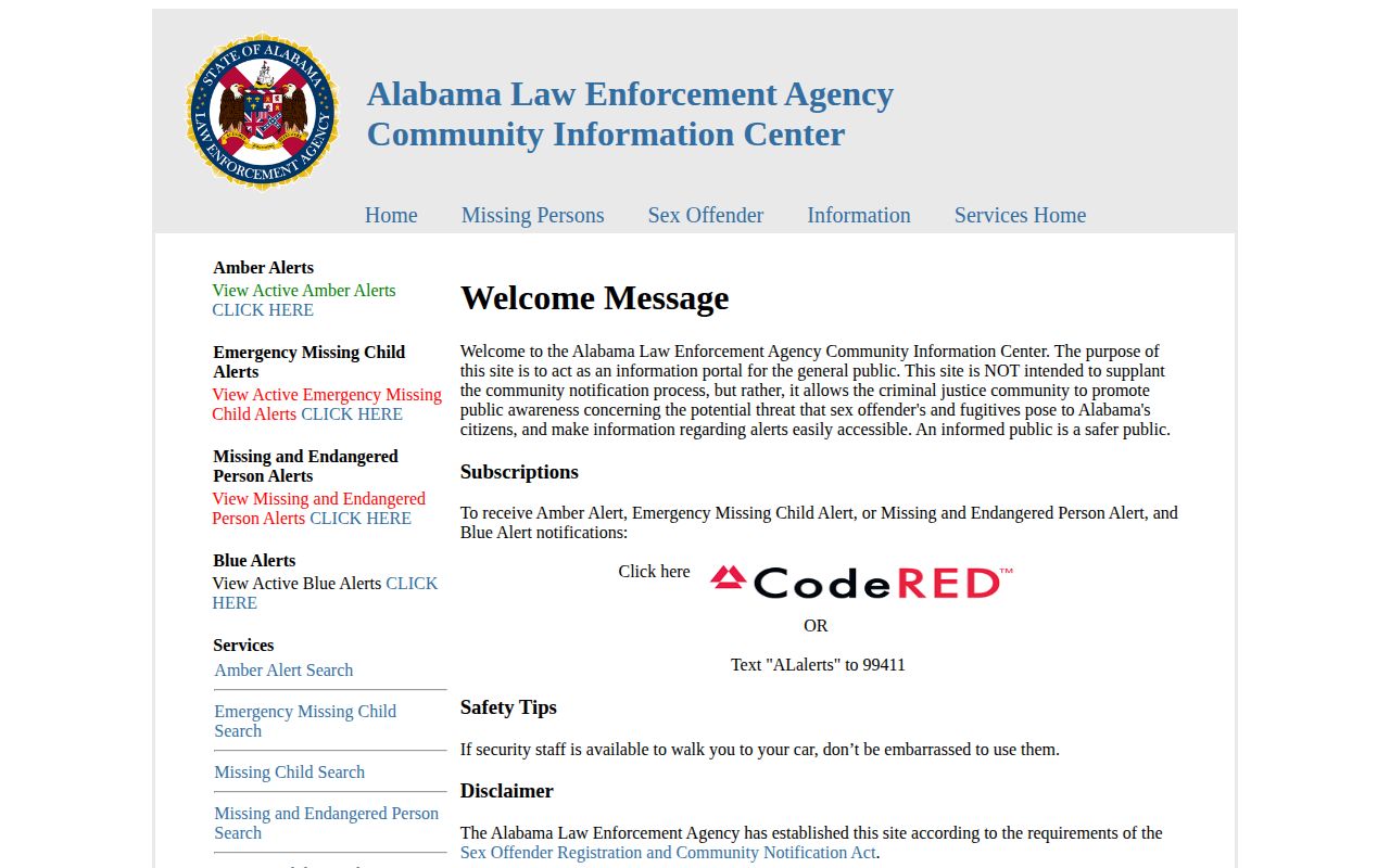 ALEA Community Information Center registry page for public registry photos